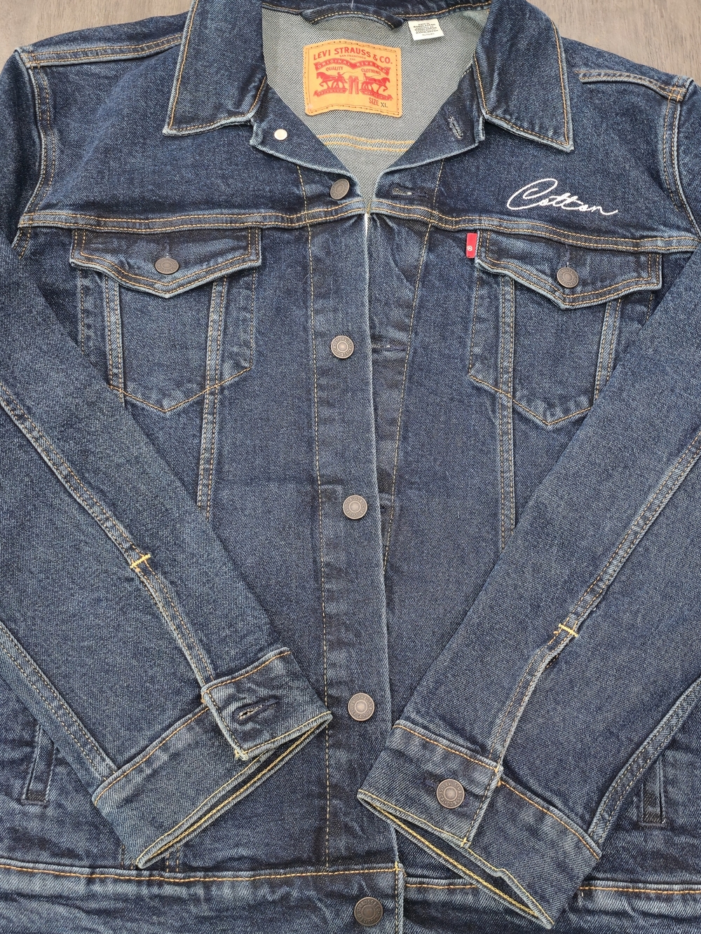 Levi's Dark Blue Denim Jacket with Red Tab